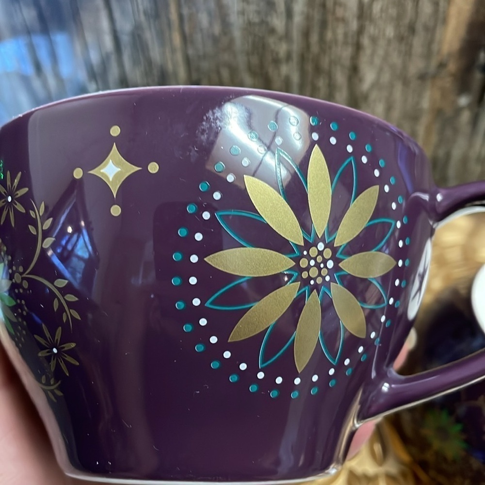 Starbucks |Holiday| 2006 | Gold & Eggplant Purple | Star| Coffee | 12 oz Cup Set - Picture 11 of 16